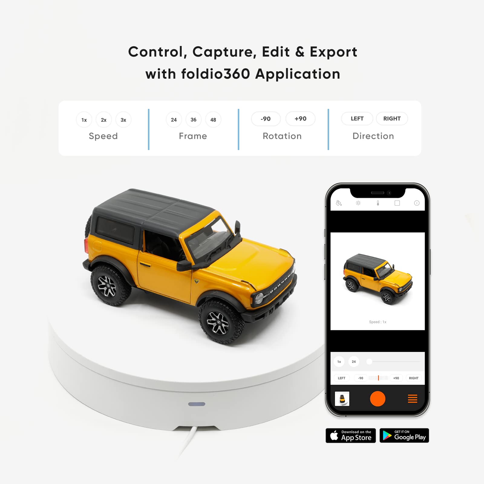 Foldio360 (Smart Photography Turntable Controlled by Application
